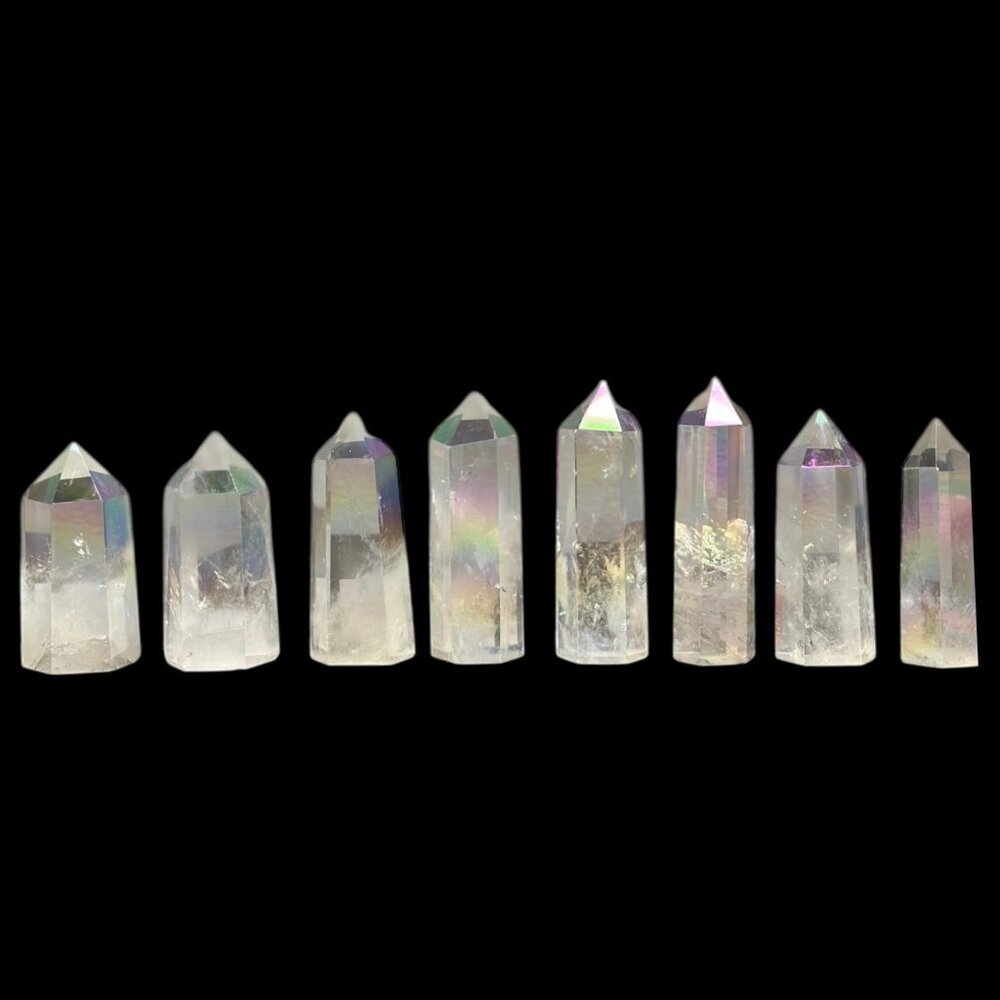 Aura Clear Quartz Point Tower Obelisk Crystal Wand Size Small: 3" - 3.2" Tall - Picture 5 of 16